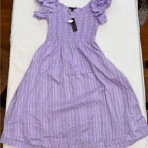 NWT Banana Republic Lavender Smocked Ruffle Midi Dress Size M
